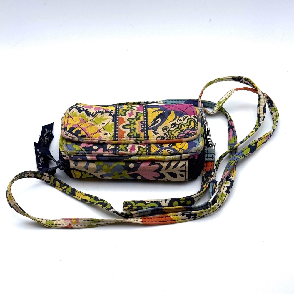 Vera Bradley All In One Crossbody Wallet Floral Quilted Multi Color Bag